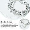 1Pc Aluminum Chunky Cuban Link Chain Choker Necklaces for Women NJEW-SP0001-11P-3
