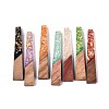 Opaque Resin and Walnut Wood Pendants RESI-T060-22A-1