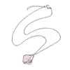 3 Pcs 201 Stainless Steel Crystal Stone Cage Pendant Necklaces NJEW-JN04750-5