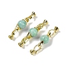 Natural Amazonite with Brass Fold Over Clasps G-G141-03G-02-1