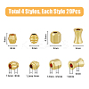 80Pcs 4 Style Brass Beads KK-DC0002-97-2