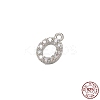 Real Platinum Plated Rhodium Plated 925 Sterling Silver Micro Pave Clear Cubic Zirconia Charms STER-P054-10P-O-1