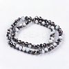 Half Plated  Faceted Rondelle Electroplate Imitation Jade Glass Beads Strands X-EGLA-D020-10x8mm-04-2