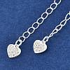Brass Micro Pave Cubic Zirconia Ends with Chains KK-U043-03S-2
