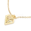 Brass Micro Pave Clear Cubic Zirconia Pendant Necklaces NJEW-F281-04-4