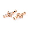 Brass Micro Pave Cubic Zirconia Pendants ZIRC-P089-21RG-3