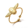 Ion Plating(IP) 304 Stainless Steel Owl Open Cuff Rings for Women LS-RJEW-H136-01G-1