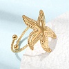 Starfish 304 Stainless Steel Cuff Open Rings for Women RJEW-A105-01G-2
