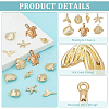 14Pcs 7 Styles Marine Theme Brass Charms FIND-PH0022-95-4