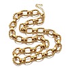 304 Stainless Steel Twisted Oval Link Chain Necklaces NJEW-R023-13G-4