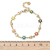 Flower & Heart 304 Stainless Steel Link Bracelets for Women LS-BJEW-F524-06A-G-5