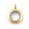 304 Stainless Steel Floating Locket Pendants STAS-E443-41G-1