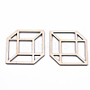 Unfinished Natural Poplar Wood Pendants WOOD-S045-116-2