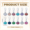 12Pcs Flat Round Stainless Steel & Resin & Iron Pendant Decorations AJEW-LP0006-22-2