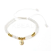 Round Natural White Jade Braided Bead Bracelet for Girl Women BJEW-JB06864-03-1