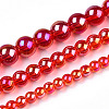 Electroplate Transparent Glass Beads Strands GLAA-T032-T6mm-AB09-4