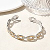 Two-tone 304 Stainless Steel Cuff Bangles BJEW-A160-01PG-3