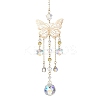 Brass Hollow Butterfly Pendant Decoration HJEW-TA00223-1