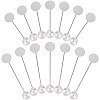 60 Sets 2 Styles Round Tray Brass Stick Lapel Pins KK-SC0004-97-1