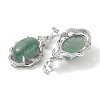Natural Green Aventurine Oval Pendants G-NH0025-15P-29-2