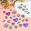 32Pcs 8 Style  Valentine's Day Ion Plating(IP) 201 Stainless Steel & Alloy Pendants STAS-UN0039-03-6