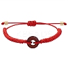 Synthetic Goldstone Donut Braided Bead Bracelet BJEW-SW00047-06-1