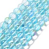 Synthetic Moonstone Beads Strands G-P528-J03-17-1