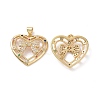 Brass Cubic Zirconia Pendants KK-G453-05G-1