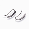 Brass Earring Hooks with Cubic Zirconia KK-P150-43B-2