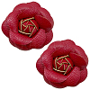 Flower Imitation Leather Shoe Decoration AJEW-WH20020-341A-1