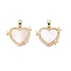 Brass Micro Pave Clear Cubic Zirconia Pendants KK-N254-198G-1