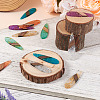 12Pcs 6 Colors Transparent Resin & Walnut Wood Big Pendants RESI-TA0002-73-5