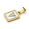 PVD Vacuum Plating 304 Stainless Steel Pave Natural White Shell Pendants STAS-S130-03G-V-2
