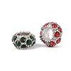 Platinum Plated Alloy Grade A Rhinestone European Beads CPDL-J022-11x6mm-P-4