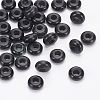  Natural Black Stone European Large Hole Beads G-NB0003-72B-02-4