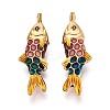 304 Stainless Steel and Enamel Pendants STAS-T068-99B-G-1