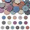 32Pcs 16 Styles Printed Wooden Pendants WOOD-CJ0001-96-8