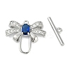 Brass Micro Pave Clear Cubic Zirconia Toggle Clasps KK-K391-20P-2