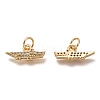 Brass Micro Pave Clear Cubic Zirconia Charms ZIRC-B002-53G-2