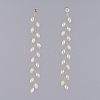 Electroplate Glass Beads Dangle Stud Earrings EJEW-JE03820-5