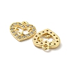 Brass Micro Pave Clear Cubic Zirconia Charms KK-H460-49G-2