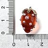 Strawberry Brass Acrylic Pendants OACR-R006-02G-01-3