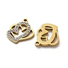 304 Stainless Steel Clay Rhinestone Pendants STAS-P406-17D-G-2