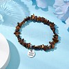 12Pcs Natural & Synthetic Gemstone Chip Beaded Stretch Bracelets BJEW-JB11133-7