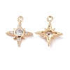 Brass Micro Pave Clear Cubic Zirconia Charms KK-G418-08G-2