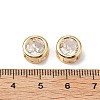 Brass Micro Pave Cubic Zirconia Beads KK-A259-12G-01-4
