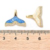 Brass Micro Pave Clear Cubic Zirconia Pendants KK-S048-05G-3