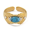 Oval Synthetic Turquoise Finger Rings RJEW-U015-02G-2