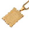 201 Stainless Steel Arabic Elements Rectangle Pendant Box Chain Necklaces NJEW-D089-02G-1