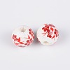 Floral Printed Porcelain Beads CF188Y-2